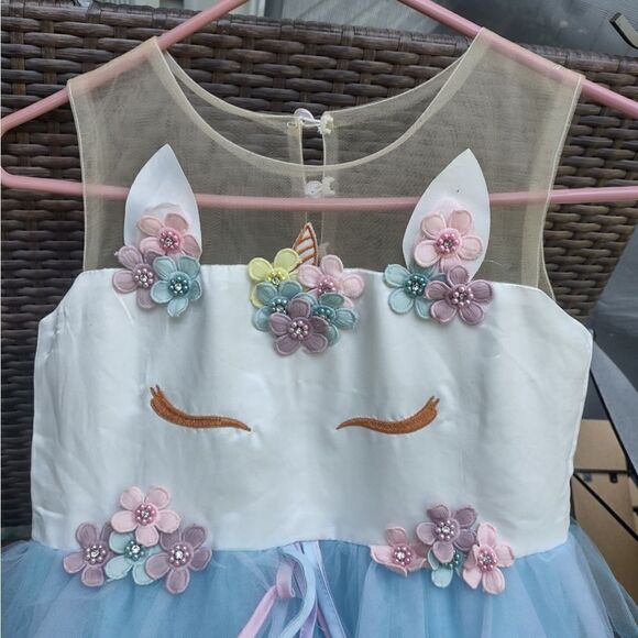 👍 Unicorn Dress up / Costume Tulle Dress Size 10-12. K1 - Picture 6 of 8